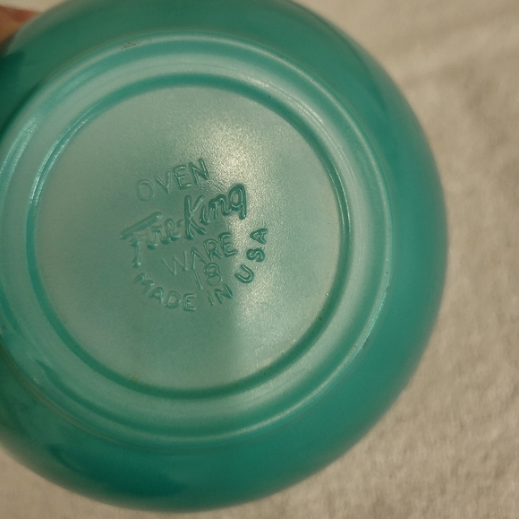 Vintage Fire King teal cereal bowl - Picture 2 of 3